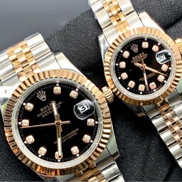 ساعت ست زنانه مردانه برند رولکس Rolex صفحه مشکی