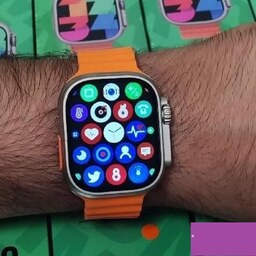 ساعت هوشمند لمسی T1000 ULTRA رنگ مشکی و نارنجی طرح اپل واچ اولترا مدل اسمارت واچ smart watch t1000فروشگاه سیگل در باسلام