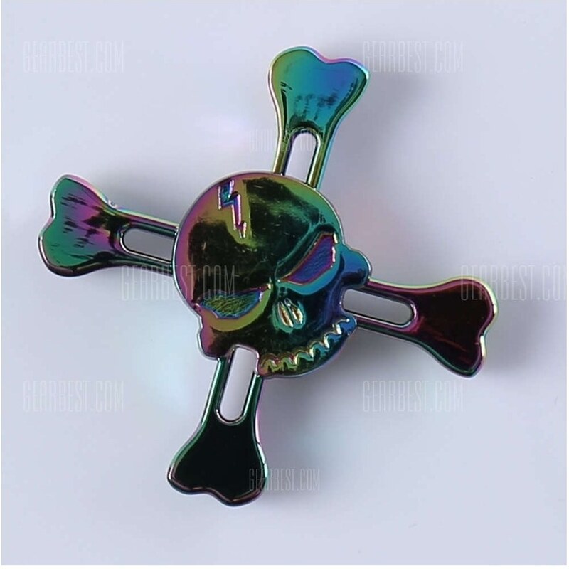 اسپینر فلزی چهار پر اسکلتی رنگین کمانی - Rainbow Skull