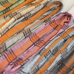 شال کنفی وول دور ریش رنگبندی طبق عکس مناسب بهار و تابستون عید 403 شال وارداتی 
