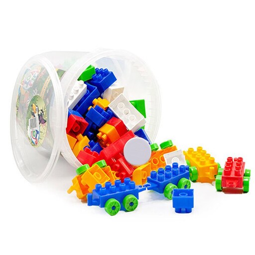 اسباب بازی لگو سطلی 64 تکه بزرگ لگو ساختنی اسباب بازی خانه سازی کودک اسباب بازی آجرک ساختنی لگو سطلی 64 قطعه ارزان