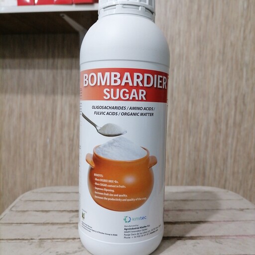 کود کشاورزی بمباردیر شوگر BOMBARDIER SUGAR افزایش باروری و کیفیت محصول، اندازه میوه، شیرینی میوه، یک لیتری 