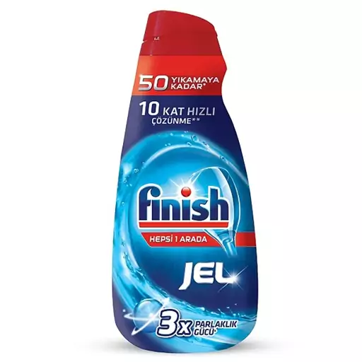 ژل ماشین ظرفشویی فینیش FINISH ترکیه 50 بار مصرف رایحه دریا حجم 1000ml