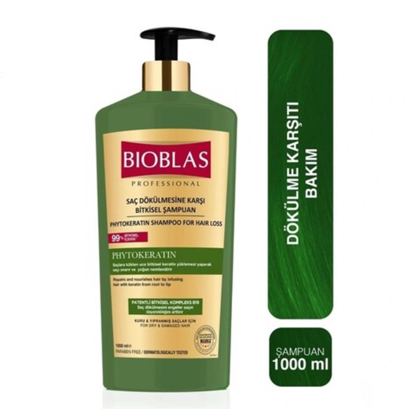 شامپو بیوبلاس ضد ریزش مخصوص موی خشک ( سبز )  1000  میل