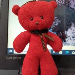 خرس ولنتاین قرمز کوچولو شیک و جذاب مناسب برای آویز ماشین و کیف و هدیه