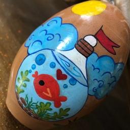 تخم مرغ سفالی برای عید با طرح دلخواه