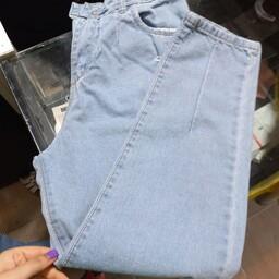 شلوار جین مام استایل جنس جین ترک سایز 36 تا46 آبی روشن ویخی  کیفیت عالی دوستان