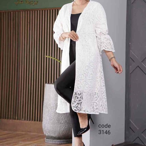 مانتو گیپور با آستر فرشته رنگ سفید ومشکی در طرح های متفاوت سایز 36 تا46