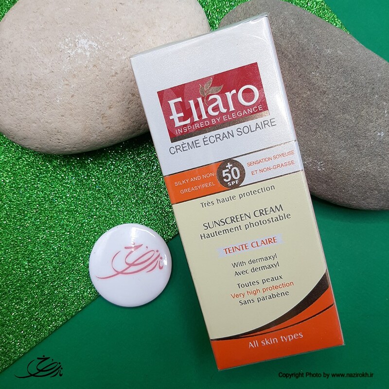 کرم ضد آفتاب مناسب انواع پوست رنگی بژ روشن الارو Ellaro (SPF50)