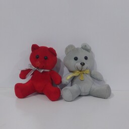 خرس  مخملی قرمز و طوسی در دسته بندی عروسک کیفیت خوب 