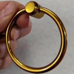 دستگیره حلقه ای طلایی درجه یک آبکاری با 5سال ضمانت الکتروفورتیک رنگ ثابت