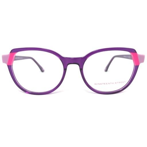 عینک طبی نیم گرد کائوچو دخترانه ضد حساسیت بنفش رنگ با ترکیب صورتی 