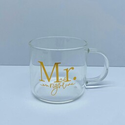 لیوان چای خوری شیشه ای با طرحهای مستر و میسیز 