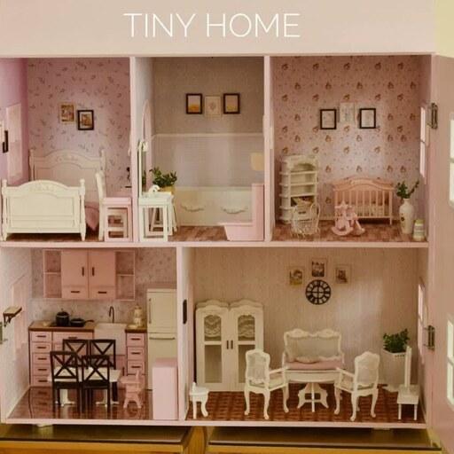 خانه عروسکی باربی دو طبقه با درب - برند تاینی هوم