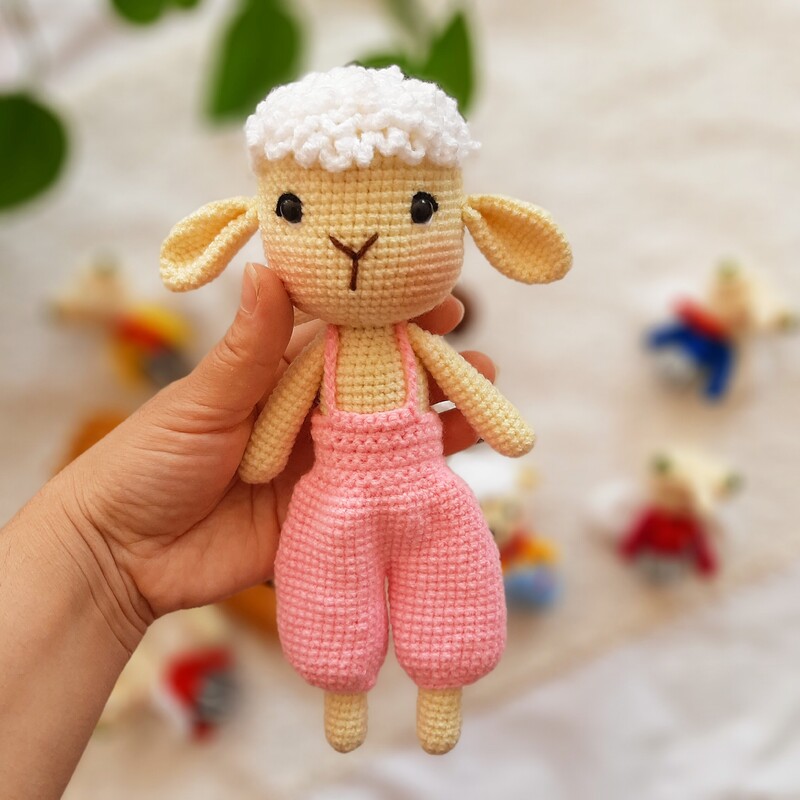 بره سرهمی پوش گوسفند عروسکی بره خرگوشی عروسک نوزاد