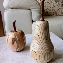 سیب و گلابی چوبی دکوری قطر 5سانتی متر