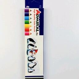 مداد رنگی 6 رنگ ادمیرال جعبه مقوایی طرح پنگوئن