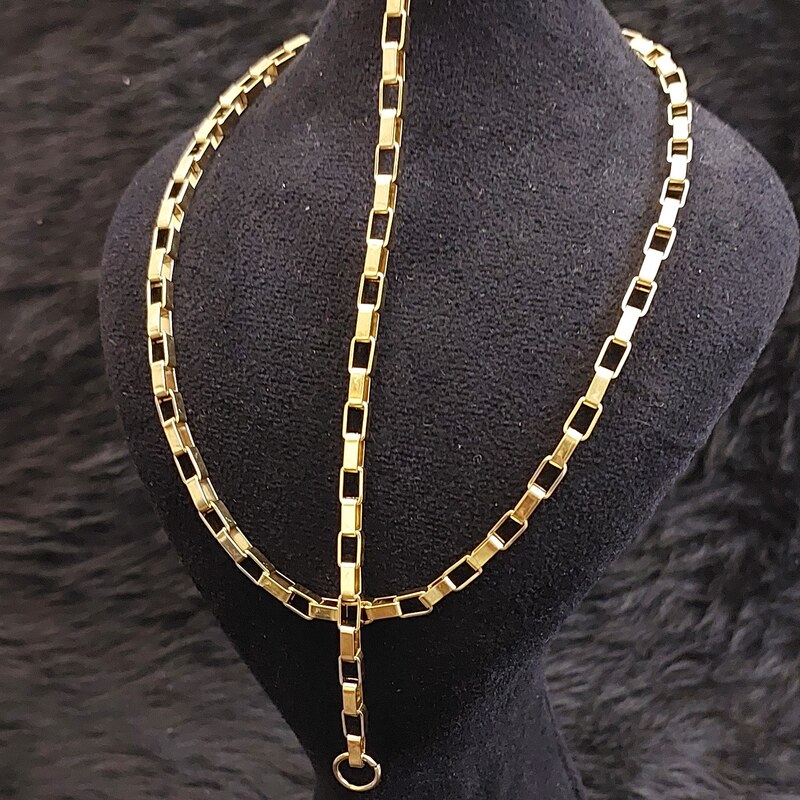نیم ست آجری درشت زنانه و مردانه در 2 رنگ طلایی و نقره ای ، شامل گردنبند و دستبند ، استیل رنگ ثابت