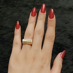 انگشتر زنانه حصیری یا توری ، استیل رنگ ثابت ، کاملا مشابه طلا