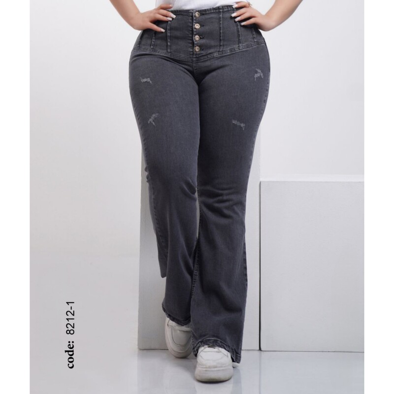 شلوار جین دمپا کمر گنی زنانه دخترانه سایز بزرگ 