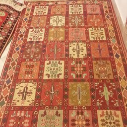 فرش دستبافت گلیم قالیچه تار و پود  پشمی 
اندازه 2 در 1.30 