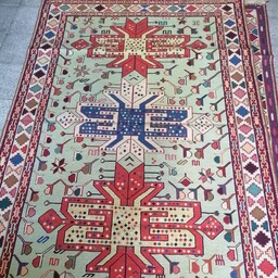 فرش دستبافت تبریز گلیم قالیچه تار و پود پشمی  اندازه 2 در 1.30  جنس پشمی