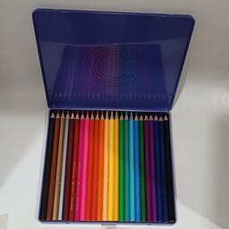 مداد رنگی 24 رنگ سی کلاس جعبه فلزی