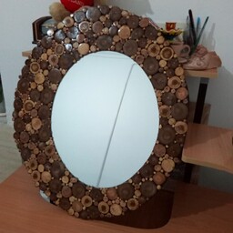 آینه مرجان دست ساز چوب تزینی 