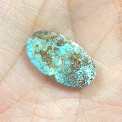نگین سنگ فیروزه نیشابور شجر  اصل معدنی تراش بیضی مناسب انگشتری2