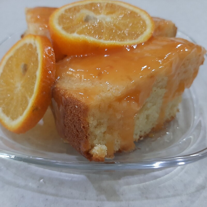 پودر کیک خونگی پرتقالی 375 گرم . به همراه سس پرتقالی 