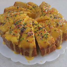 پودر کیک خانگی هل و گلاب زعفرانی  به همراه سس زعفرانی  290 گرم