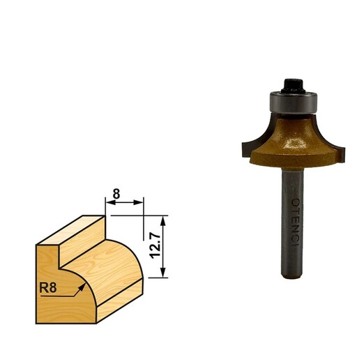 تیغ اور فرز اوتنسی مدل لبه گرد کن R8 شفت 6