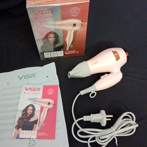 سشوار مسافرتی وی جی آر مدل VGR V-432 ا VGR V-432 Hair Dryer فروشگاه قشمی شاپ QESHMISHOP