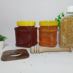 پک ویژه صبحانه(نیم کیلو عسل گون ،نیم کیلو عسل چهل گیاه،150گرم گرده گل کوهستان
