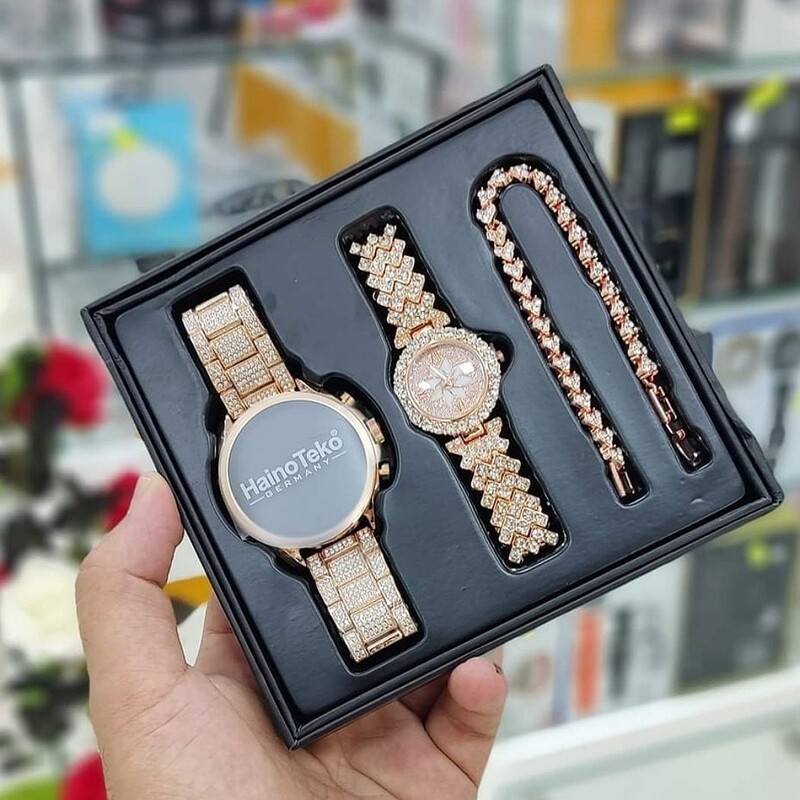 پک ساعت هوشمند زنانه RW17 یک عدد ساعت معمولی و دستبند