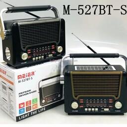 رادیو اسپیکر بلوتوثی شارژی دارای چراغ قوه و پنل خورشیدی مدل m-527bt-s کیفیت عالی
