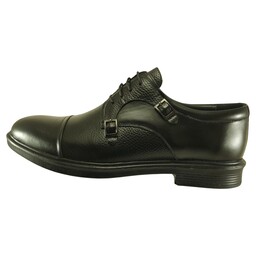 کفش مجلسی مردانه  بزرگ پا چرم طبیعی کد 389 سایز 44تا47 رنگ مشکی