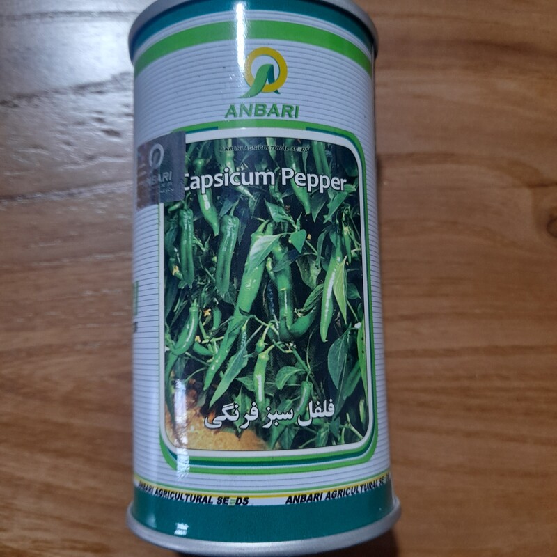 بذر فلفل سبز فرنگی تند شرکت عنبری قوطی 100 گرمی