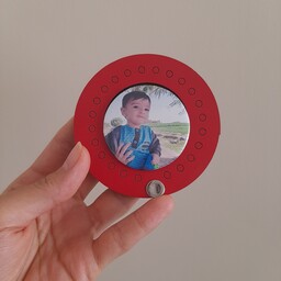 آینه جیبی رنگ قرمز با قابلیت چاپ یک عکس، پیکسل 44 میلی متر، مناسب هدیه دادن