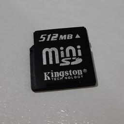 کارت حافظه مینی اس دی 512 مگابایت برند Kingston کاملا نو و سالم 