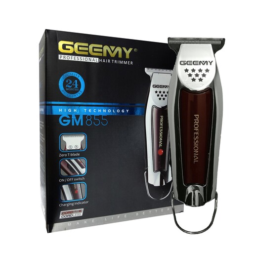 ماشین اصلاح سر و صورت جیمی مدل GM - 855 ریش تراش  صفرزن سایه زن خط زن GEEMY شارژی با کیفیت عالی موزن ریشتراش موزر