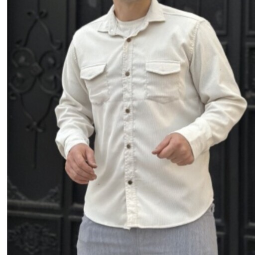 پیراهن آستین بلند کبریتی ORIGINAL سفید مردانه