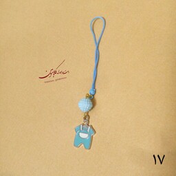 آویز فلش موبایل  کیف جامدادی پیراهن آبی گلابتون