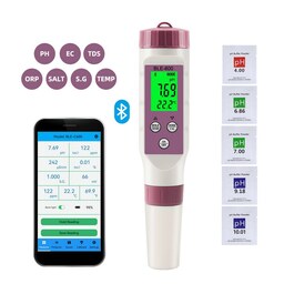 پی اچ متر بلوتوثی هوشمند 7 فاکتوره مایعات PH.TDS.TEMP.EC.Salt.SG.Orp  مدل Ble C-600