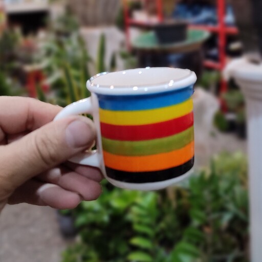 قهوه خوری بسته  6تایی  سرامیکی طرح رنگارنگ با کیفیت و درجه یک رنگ ثابت 