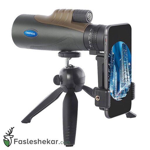 دوربین تک چشمی سیندا مدل CEENDA 10-30x50 با رابط عکاسی با موبایل و سه پایه