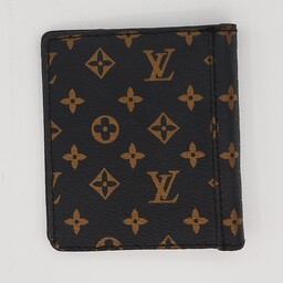 کیف پول و جا کارتی مردانه و زنانه طرح  louis vuitton مشکی و قهوه ای