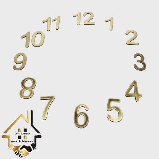 اعداد لاتین کامل ساعت دیواری  4 سانتی مولتی