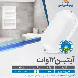 چراغ دیواری 12 وات حمومی(ضدبخار)پارس شعاع