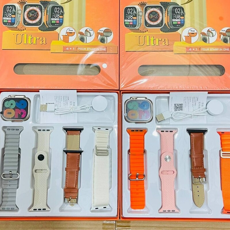 ساعت هوشمند مدل ultra 8 ب همراه 4 مدل دستبند و صفحه 49 